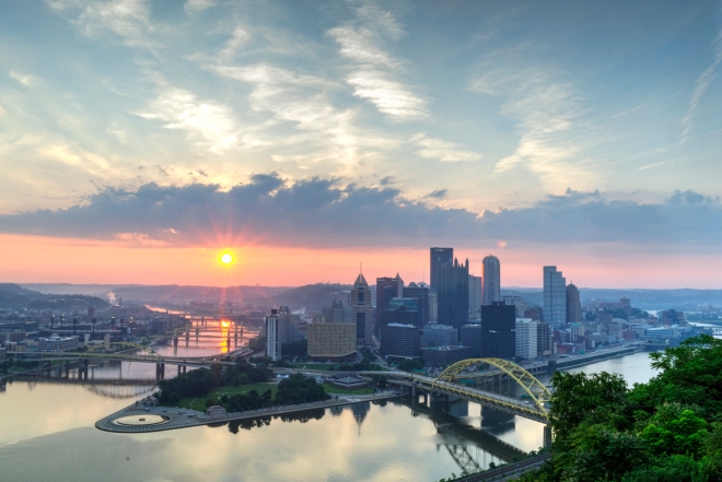 Pittsburgh Mt Washington sunrise